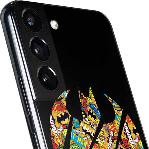 DC Comics Batman Silhouette Logo Vintage Pattern Galaxy S22 Skin